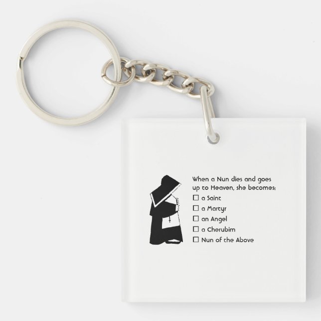 Nun Fun - clean humor, Nun Heaven Joke Keychain (Front)
