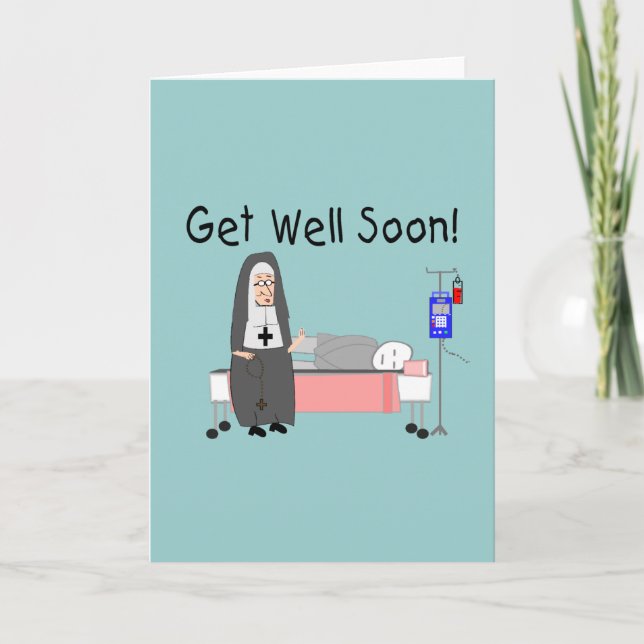 Nun "Get Well Soon"  Card (Front)