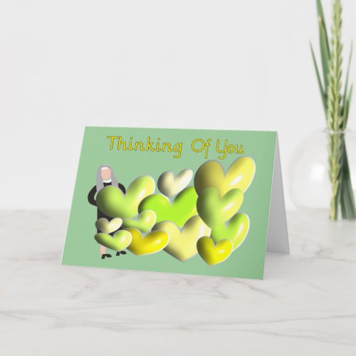 Nun Greeting Cards Thinking of You Artsy Hearts