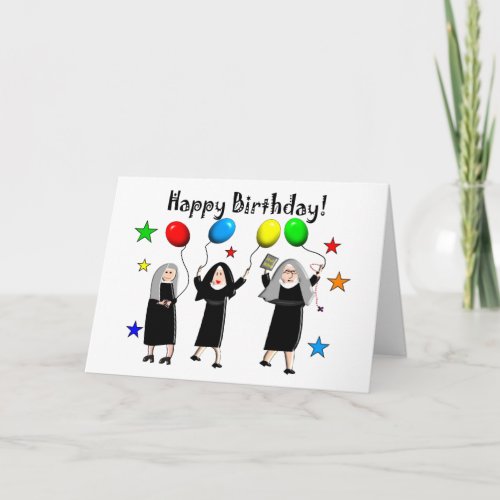 Nun Happy Birthday  Card