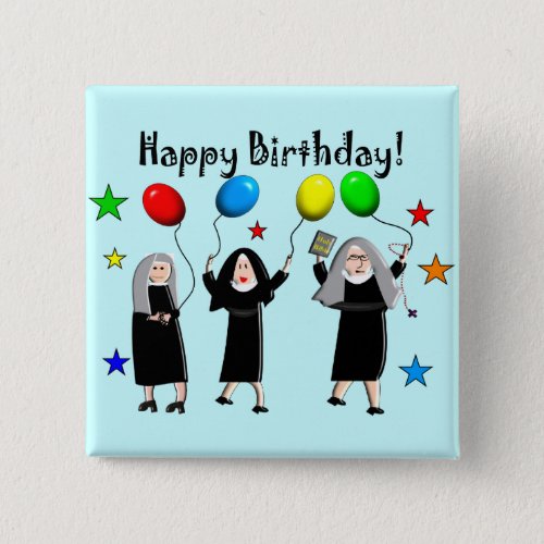 Nun Happy Birthday Cards  Gifts Pinback Button