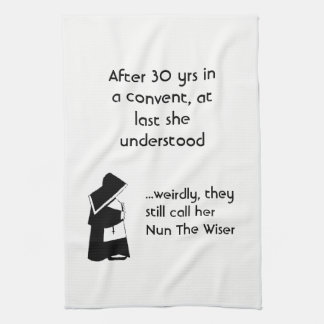 Nun joke - clean humor, Catholic Fun Kitchen Towel