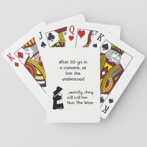 Nun joke _ clean humor Catholic Fun Poker Cards