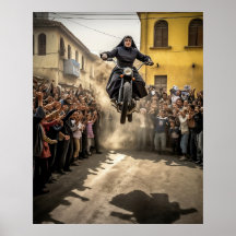 Nun Jumping Motorcycle