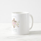 NUN - Ordination or Anniversary - Floral Cross Coffee Mug (Front Right)