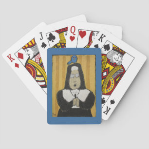 Nun playing cards