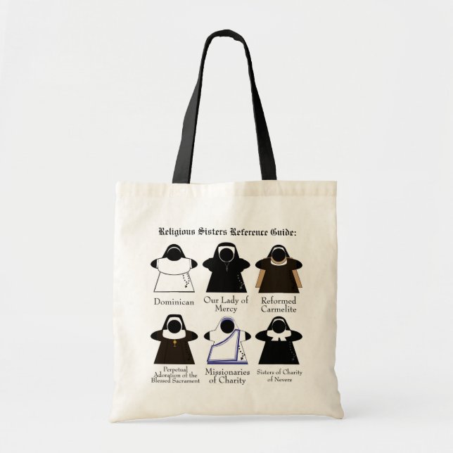 Nun Reference Guide Catholic Meeple tote bag (Front)
