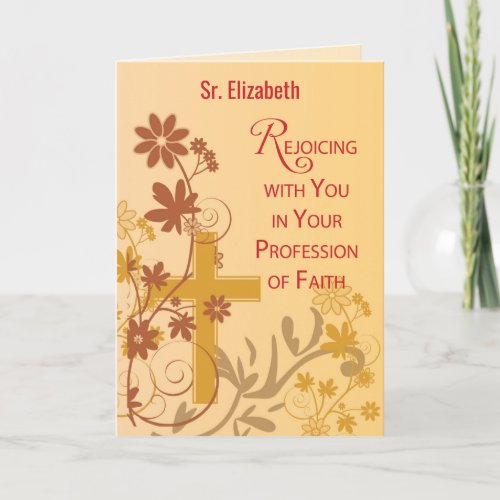 Nun Religious Profession Congratulations Flowers Card