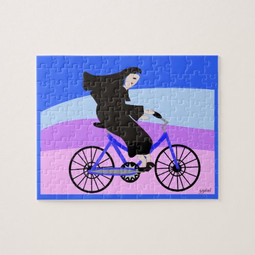 Nun Riding Bike Puzzle