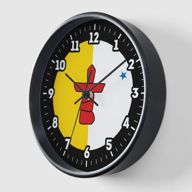 Nunavut Flag Graphic Dial Clock (Angle)