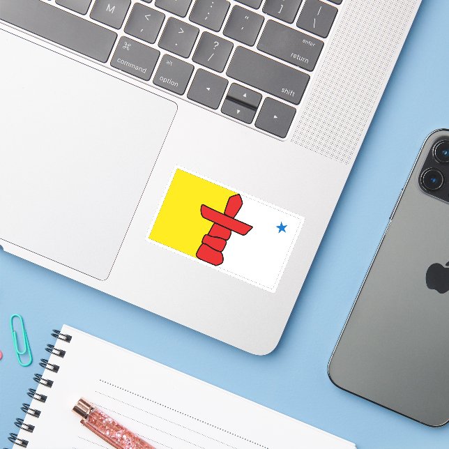 Nunavut Flag Graphic Sticker (Laptop w/ iPhone)