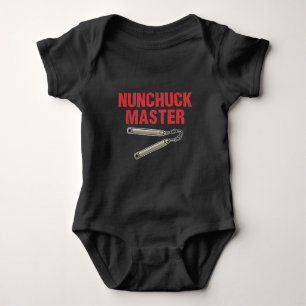 Nunchuck Karate Master Taekwondo Martial Arts Baby Bodysuit
