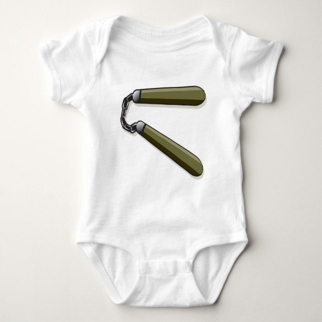 Nunchucks Baby Bodysuit (Front)