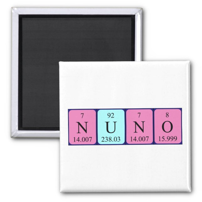 Nuno periodic table name magnet (Front)