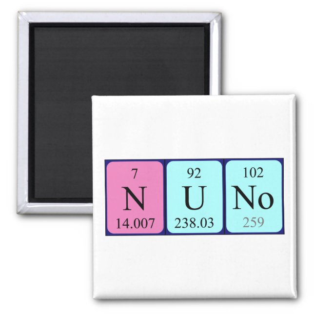 Nuno periodic table name magnet (Front)