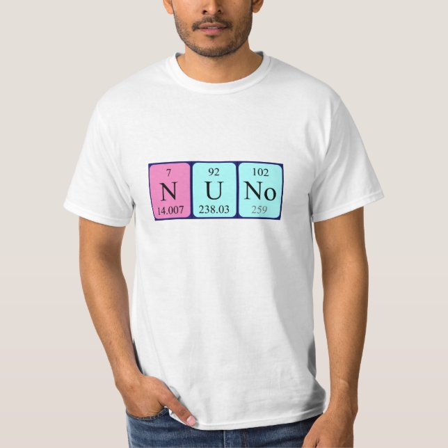 Nuno periodic table name shirt (Front)