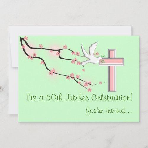 Nuns 50th Jubilee Celebration Invitations Green