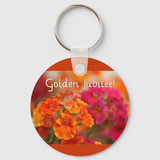 Nuns 50th Jubilee--Floral Design Gifts Keychain (Front)