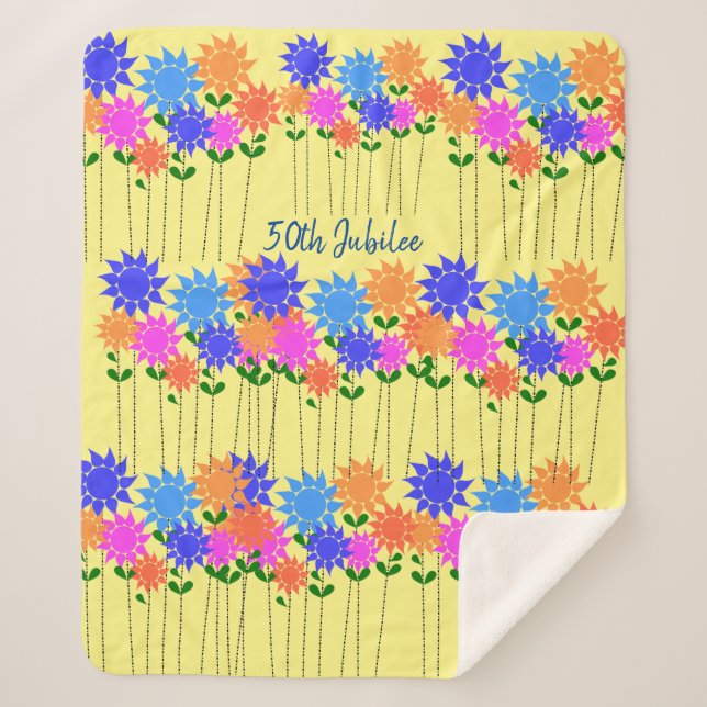 Nuns 50th Jubilee Floral  Sherpa Blanket (Front)