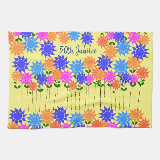 Nuns 50th Jubilee Floral  Towel (Horizontal)