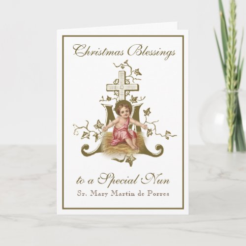 Nuns Christmas Blessings Baby Jesus Nativity Card