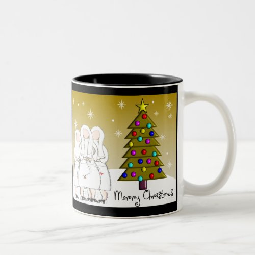 Nuns Christmas Cards and Gifts_Artsy Design Two_Tone Coffee Mug