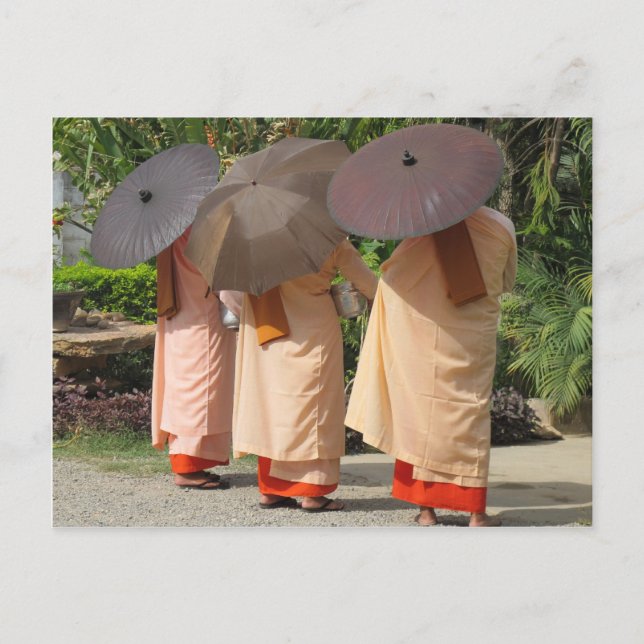 Nuns collecting alms postcard (Front)