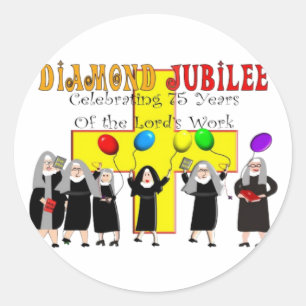 Nuns Diamond Jubilee 75th Year of Service Classic Round Sticker