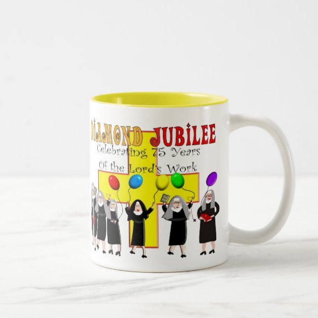 Nuns Diamond Jubilee 75th Year of Service Two-Tone Coffee Mug (Right)