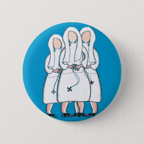 Nuns Gifts Three Cloistered Sisters Design Button