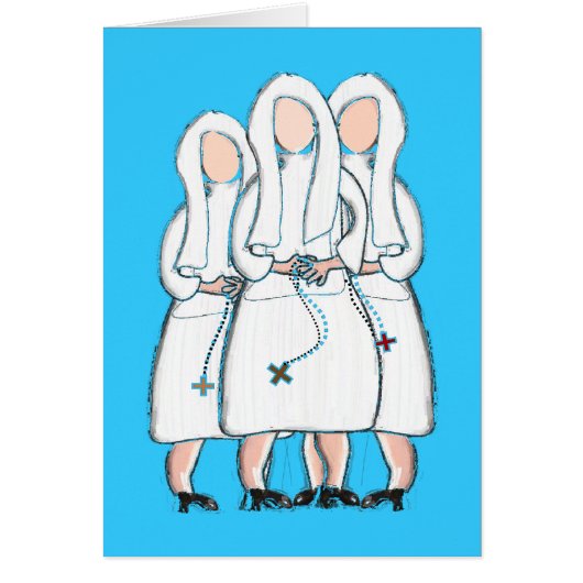 Nuns Gifts "Three Cloistered Sisters" Design Cards (Front)