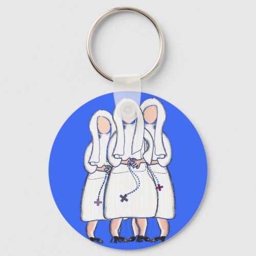 Nuns Gifts Three Cloistered Sisters Design Keychain