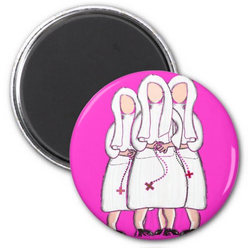 Nuns Gifts Three Cloistered Sisters Design Magnet