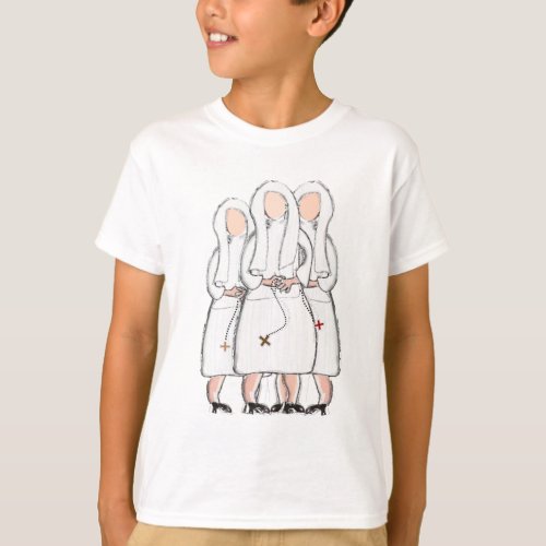 Nuns Gifts Three Cloistered Sisters Design T_Shirt