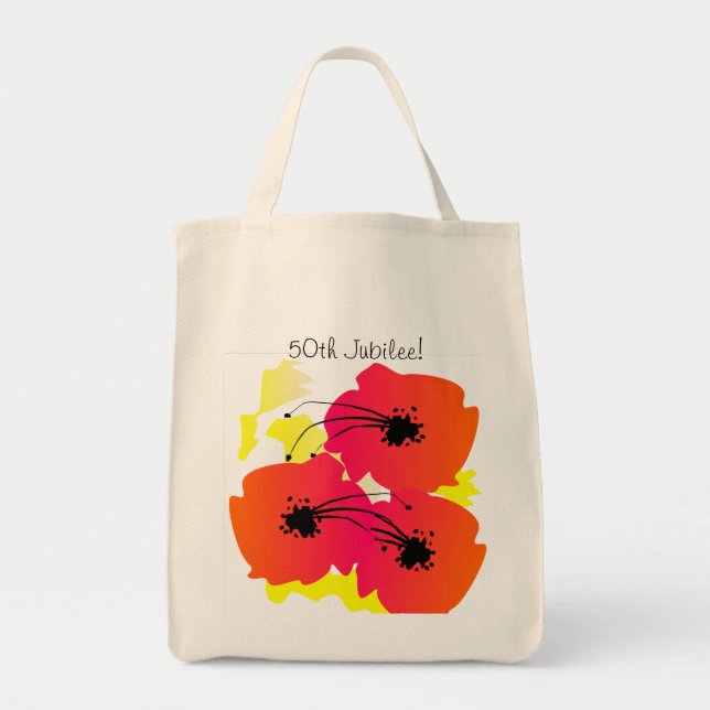 Nuns Golden 50th Jubilee Tote Bag Big Flowers (Front)