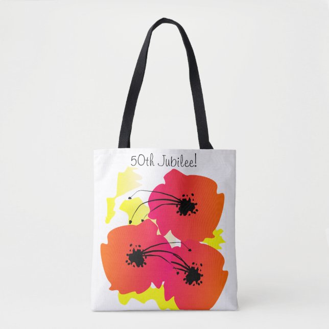 Nuns Golden 50th Jubilee Tote Bag Big Flowers (Front)
