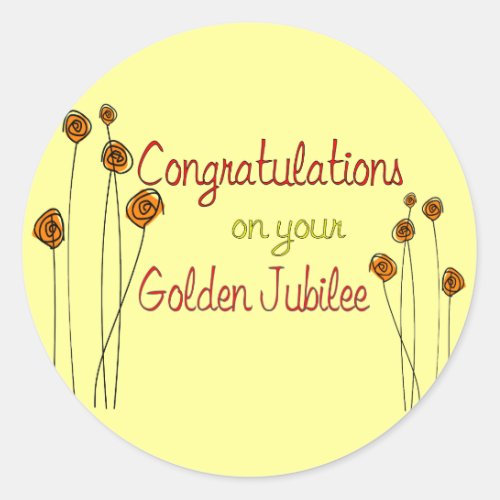 Nuns Golden Jubilee 50th Anniversary Gifts Classic Round Sticker