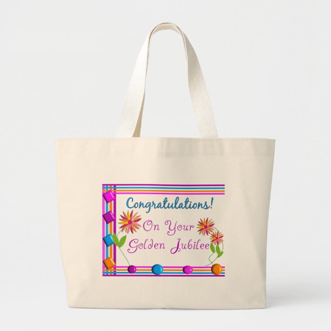 Nuns Golden Jubilee Gifts Large Tote Bag (Front)