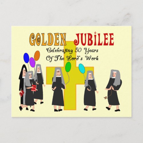 Nuns Golden Jubilee Gifts Postcard