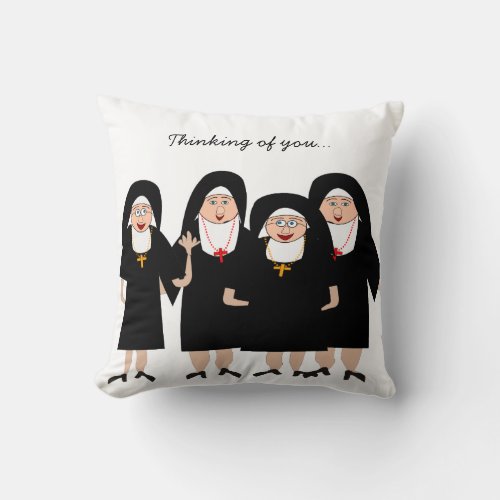 Nuns in Habits Throw Pillow