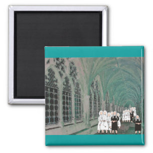 Nuns in the Westminster Abbey Cloister Magnet