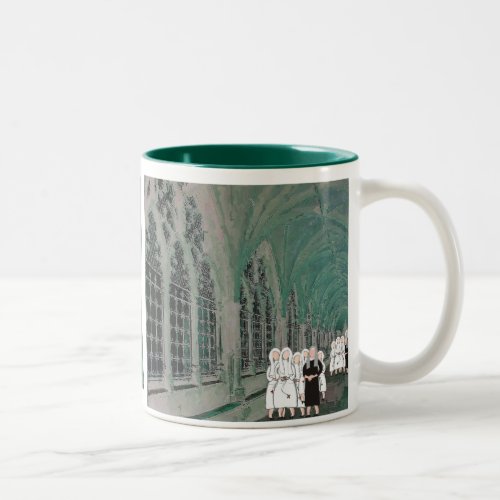 Nuns in the Westminster Abbey Cloister Two_Tone Coffee Mug