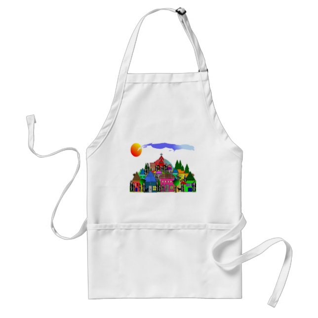 "Nuns of the Village"  Catholic Nun Art Gifts Adult Apron (Front)