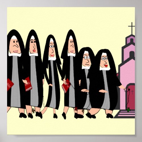 Nuns Poster Heading To Church