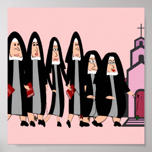 Nuns Poster Heading To Church