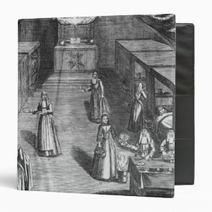 Nuns serving food to the patients at the binder