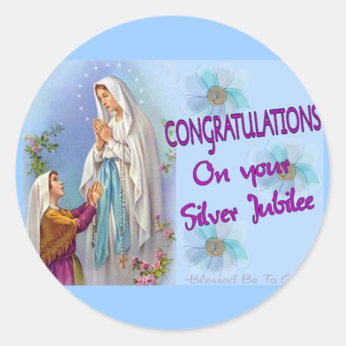 Nuns Silver Jubilee Gifts and Cards Classic Round Sticker
