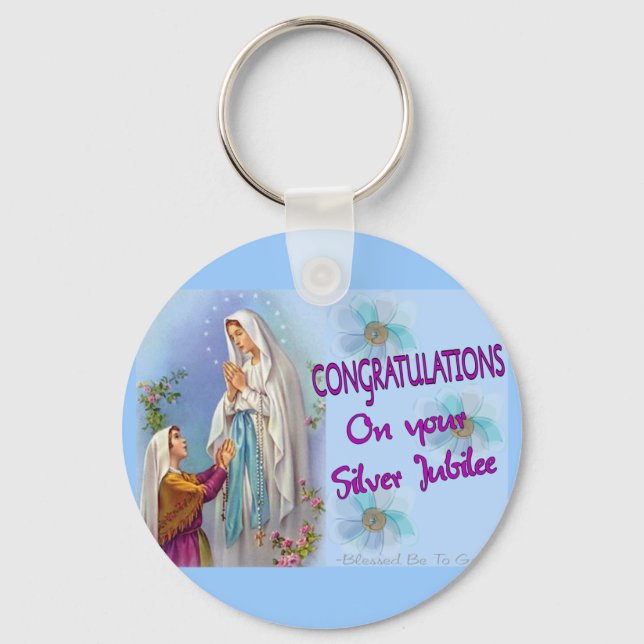 Nuns Silver Jubilee Gifts and Cards Keychain (Front)