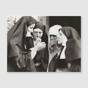 Nuns Smoking Vintage Photo