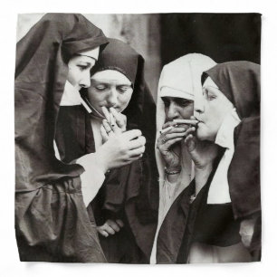 Nuns Smoking Vintage photo Bandana